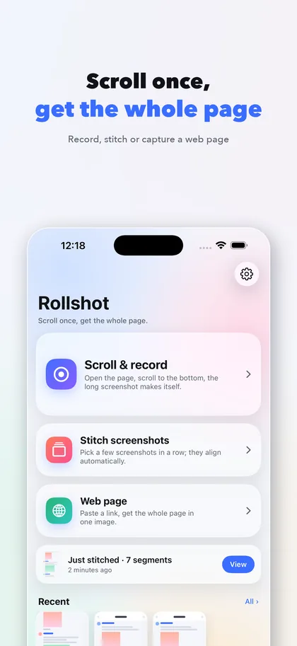 Home with three ways to make a long screenshot