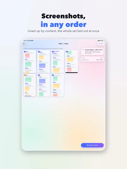 Stitch: the whole set laid out at once