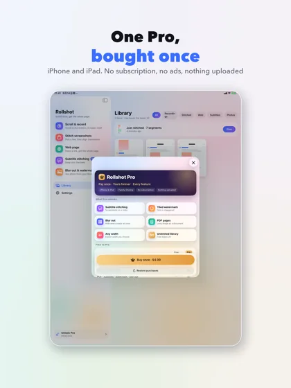 Pro: bought once